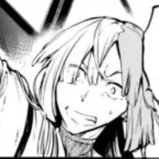 🌟 7e793753 Anime, Manga, Potret, Karakter, Marah, Berteriak, Hitam putih whatsapp sticker