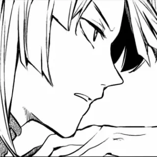 🤍 a100b777 Anime, Manga, Hitam putih, Potret, Ilustrasi whatsapp sticker