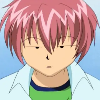 😐 6f6e014a Anime, Mangá, Menino, Cabelo rosa whatsapp sticker