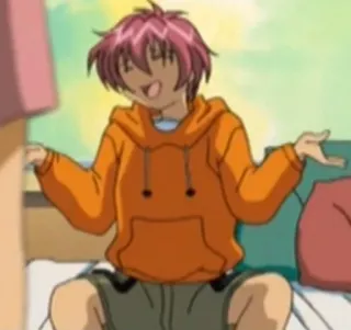 😅 8f7c121c anime, desenho animado, menino, moletom laranja whatsapp sticker