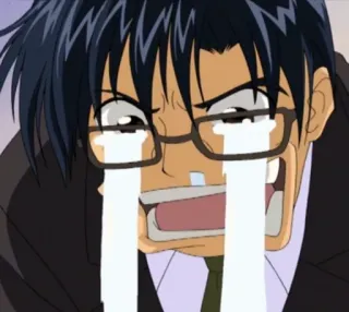 😭 bed4aef2 anime, chorando, triste, emocional, homem, óculos whatsapp sticker