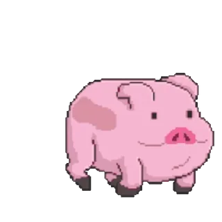 🐽 1e59c778 maiale, animale, cartone animato, carino, rosa, pixel art whatsapp sticker