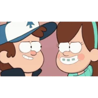🤜 7db1ad19 Dipper and Mabel Pines Gravity Falls cartoni animati, gemelli, fratelli, animato, personaggi, Gravity Falls whatsapp sticker