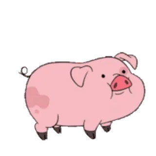 🐷 c2e8f42f Waddles Gravity Falls maiale, animale, cartone animato, carino, rosa, ondeggia, gravity falls whatsapp sticker