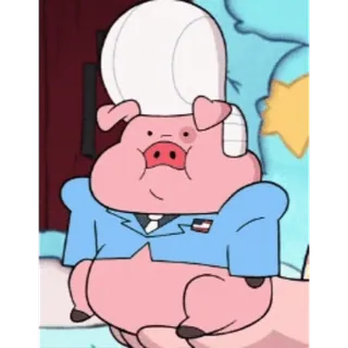 🐷 cc894a2c Waddles Gravity Falls cartone animato, maiale, personaggio, Waddles, Gravity Falls whatsapp sticker