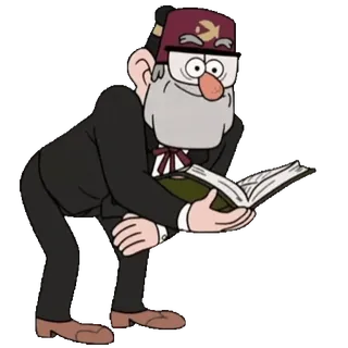 📖 dd9eca8d Stan Pines Gravity Falls Cartone animato, Personaggio, Libro, Anziano, Gravity Falls, Stanley Pines whatsapp sticker