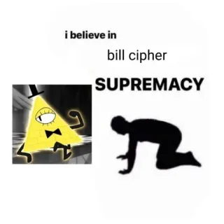🔥 54be21aa Bill Cipher i believe in
bill cipher
SUPREMACY Bill Cipher, Gravity Falls, triângulo, desenho animado, acreditar, supremacia telegram sticker