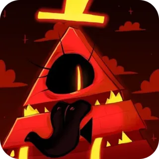 🔥 5531b271 Bill Cipher Gravity Falls Bill Cipher, Gravity Falls, desenho animado, triângulo, olho, demônio, animado telegram sticker
