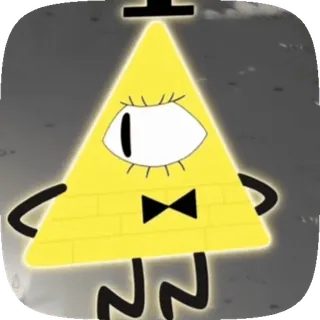 👁 661753a1 Bill Cipher Gravity Falls desenho animado, triângulo, olho, magia, fantasia, humor, programa de TV telegram sticker