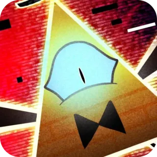 📸 8f13a144 Bill Cipher Gravity Falls Bill Cipher, Gravity Falls, desenho animado, triângulo, olho, gravata borboleta, demônio telegram sticker