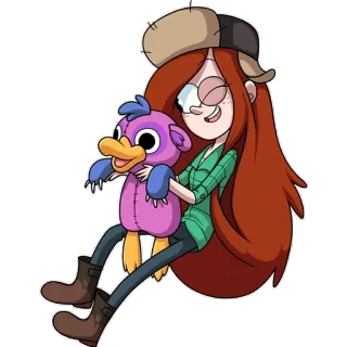 😉 10be3caa Wendy Corduroy Gravity Falls wendy, gravity falls, cartoni animati, ragazza, peluche telegram sticker