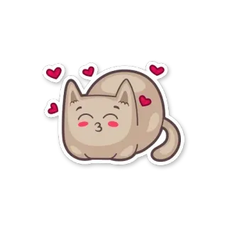 😍 635524bd Katze, Liebe, Herzen, Sticker, süß, Kuss telegram sticker