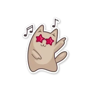 😀 6583c85c Katze, Musik, Tanzen, Tier, süß, Aufkleber, Cartoon telegram sticker