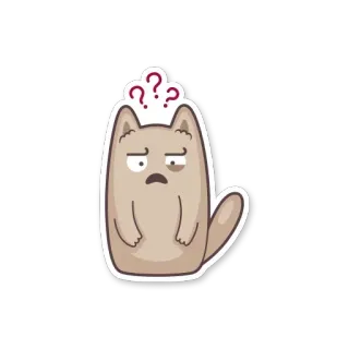 😠 6725c7e8 Katze, verwirrt, Fragezeichen, Tier, Aufkleber, Cartoon telegram sticker