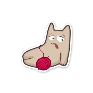 😊 e1bc0681 Katze, Garn, Ball, süß, Aufkleber, Tier, faul telegram sticker