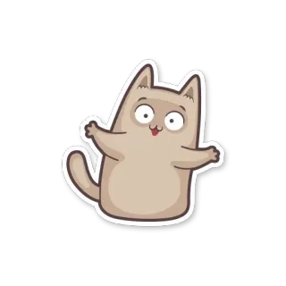 😀 fe4f5fbc Katze, Cartoon, Sticker, Tier, süß, skurril telegram sticker