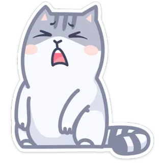 😫 06680bc3 kucing, binatang, imut, stiker, kartun, ekspresi, menguap, mengantuk telegram sticker