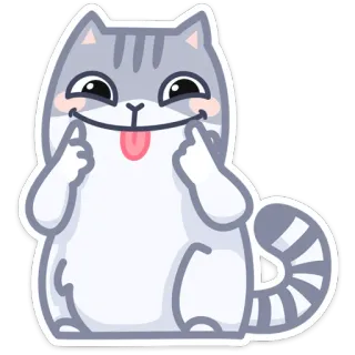 😛 c8aae8e9 kucing, kartun, imut, lidah, nakal, lucu telegram sticker