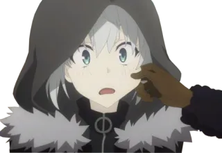 😧 27687740 动漫, 女孩, 兜帽, 可爱, 卡通 telegram sticker