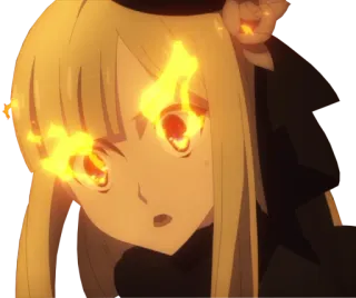😮 3720f0ac 动漫, 角色, 火焰, 女孩, 金发, 眼睛 telegram sticker