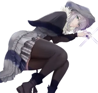 😕 ad003723 动漫, 女巫, 女性, 魔法, 连衣裙, 卡通 telegram sticker