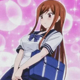 🎩 0e76d6d7 anime, girl, school uniform, cartoon whatsapp sticker