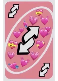 😥 2d4f00ae uno reverse, card, hearts, pink, emoji, love whatsapp sticker