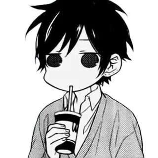 🎌 389e3bcd anime, manga, boy, drink, cartoon whatsapp sticker