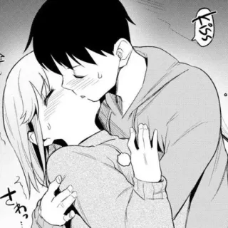 🍄 4d1e63ff Kiss kiss, anime, manga, couple, romance, affection whatsapp sticker