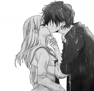 🆘 518013d6 anime, kiss, romance, couple, love, manga whatsapp sticker