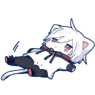 😒 53d97c2c anime, cat, chibi, cute, sticker whatsapp sticker