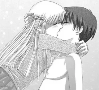 🈚 7f44e8a4 kiss, romance, manga, anime, couple whatsapp sticker