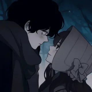 🈹 9a06c9c3 couple, romance, affection, cartoon, anime, love, illustration whatsapp sticker