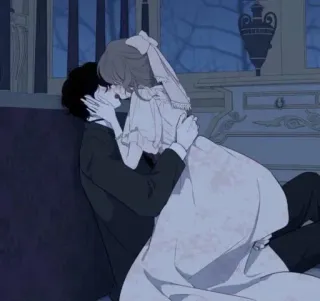 🚙 9afe16bf kissing, couple, romance, anime, love whatsapp sticker