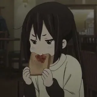 🎆 aa9e36ab anime, food, toast, eating, girl, cartoon whatsapp sticker