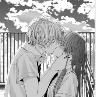 🚕 cb12fc83 romance, kiss, anime, manga, love, couple whatsapp sticker