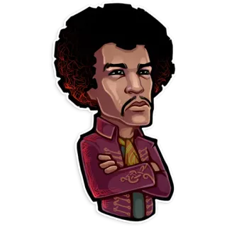😑 3eeb72e7 Jimi Hendrix música, músico, guitarrista, cantor, afro, retrato telegram sticker