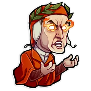 👿 97ee59b8 Dante Alighieri Dante, Alighieri, poeta, italiano, desenho animado, literatura telegram sticker