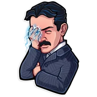 🤦‍♂️ 98e0d232 Nikola Tesla Nikola Tesla, cientista, eletricidade, gênio, inventor telegram sticker