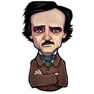 😕 c6d6af7c Edgar Allan Poe autor, escritor, Edgar Allan Poe, literatura, retrato telegram sticker