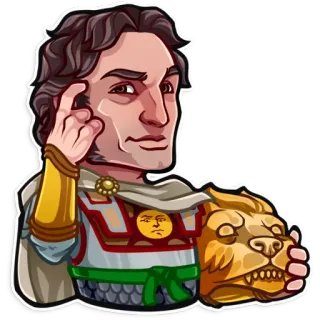 😏 d8702f7d Alexander the Great Alexandre, o Grande, figura histórica, imperador, Grécia antiga, pensador telegram sticker