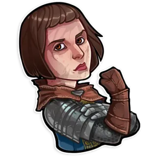 💪 fb8c7413 mulher, personagem, forte, retrato, armadura telegram sticker