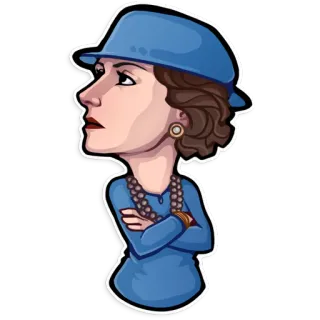 😤 ff02ae2c Coco Chanel moda, designer, estilo, ícone, retrato telegram sticker