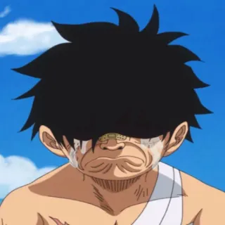 🏴‍☠️ 53b8a832 Ace One Piece Anime, Chorando, Triste, Personagem, Adesivo whatsapp sticker