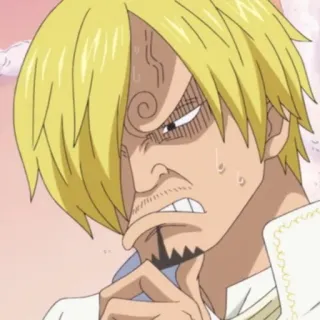 🏴‍☠️ c95be857 Sanji One Piece Anime, One Piece, Sanji, Cozinheiro, Loiro, Personagem, Expressão facial whatsapp sticker