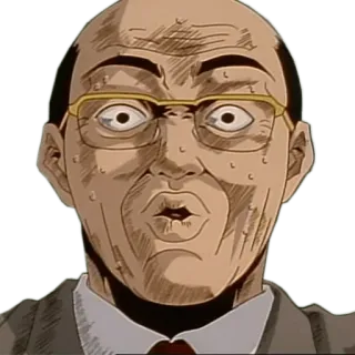 😳 05d8d5c6 mężczyzna, kreskówka, okulary, zszokowany, anime, zaskoczony telegram sticker