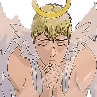 😇 de5c6c79 anioł, anime, skrzydła, halo telegram sticker