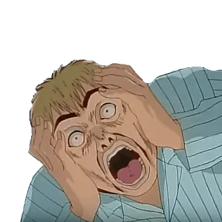 😱 ec9e3e51 szok, strach, anime, przerażony, horror telegram sticker
