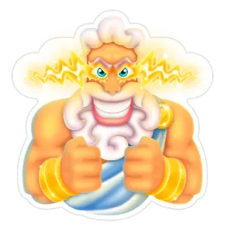 😠 342343c9 Zeus Zeus, Mitología griega, Dios, Rayo, Dibujo animado, Pegatina whatsapp sticker