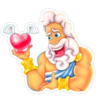 ❤️ 7dd9aca3 Zeus Zeus, Mitología griega, Dios, Corazón, Alas, Dibujos animados whatsapp sticker